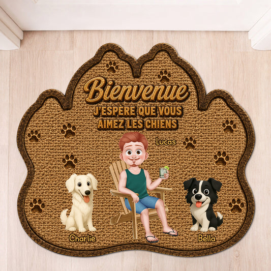 8616AFR1 paillasson personnalise chien a forme originale esperer que tu aimes les poils 8616adayrc