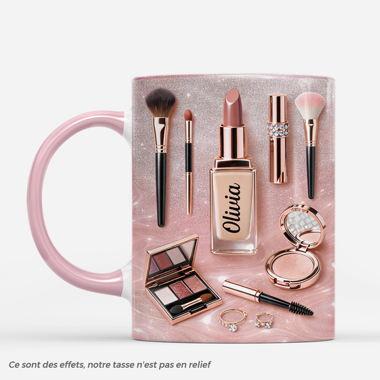 8730MFR1 effet dimpression 3d mug personnalise femme cadeau pour amoureuse du maquillage 8730mafza