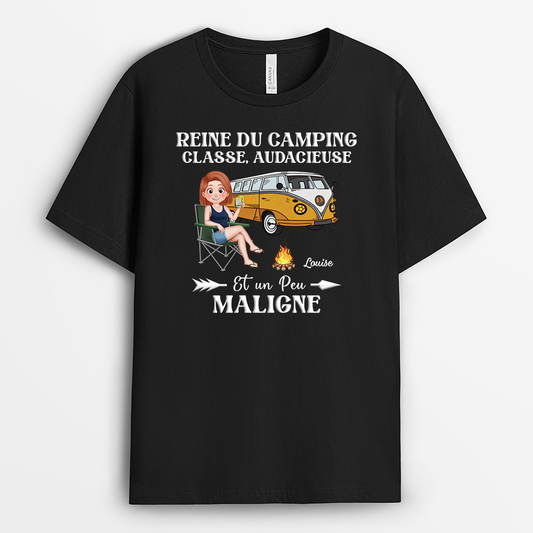 8745AFR1 tee shirt personnalise femme reine du camping 8745a8fca