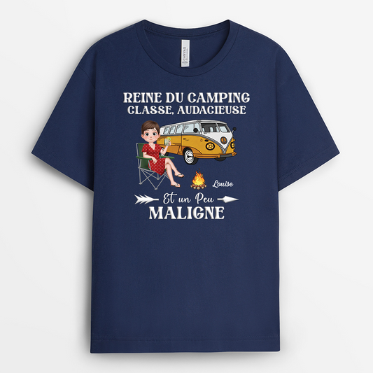 8745AFR2 tee shirt personnalise femme reine du camping 8745a8fca
