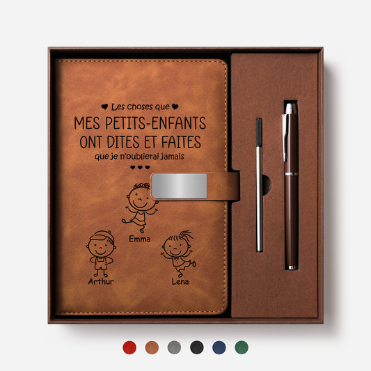 8841MFR1 coffret carnet personnalise cadeau_ papy et mamie choses petits enfants ont faites 8841mo3kba