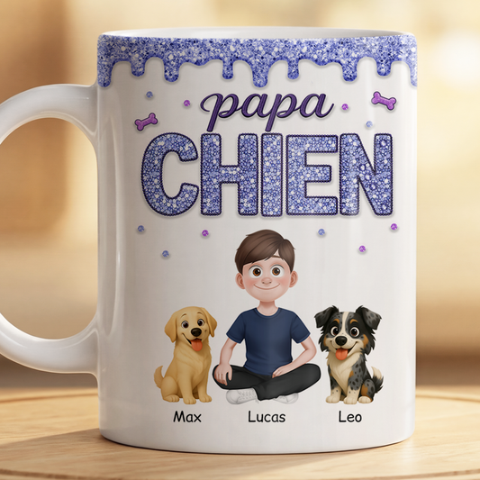 8931MFR1 effet dimpression 3d tasse personnalisee chien cadeau maman chien avec prenom 8931m3fwc