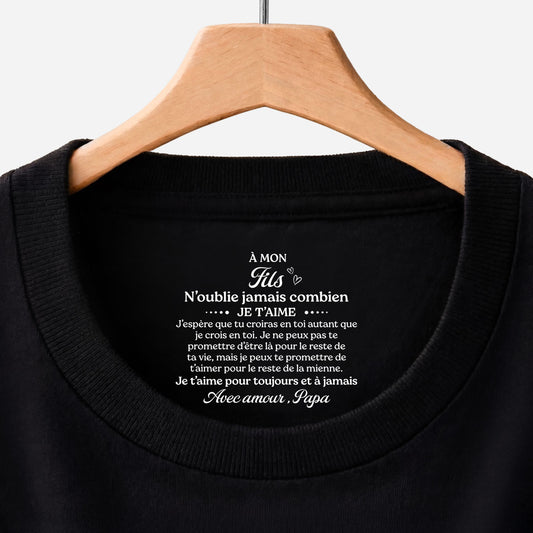 8952AFR1 tee shirt personnalise fils et fille avec texte a l_interieur du col noir cadeau femmehomme je crois en toi 8952aa6ela