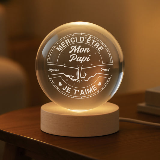 8999LFR1 boule cristal lumineuse personnalisee bonne fete des peres cadeau papa papy 8999lnvgb_2