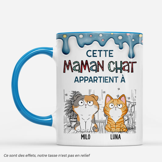 9036MFR1 effet dimpression 3d mug personnalise chat papa chat maman chat appartent a 9036mafod