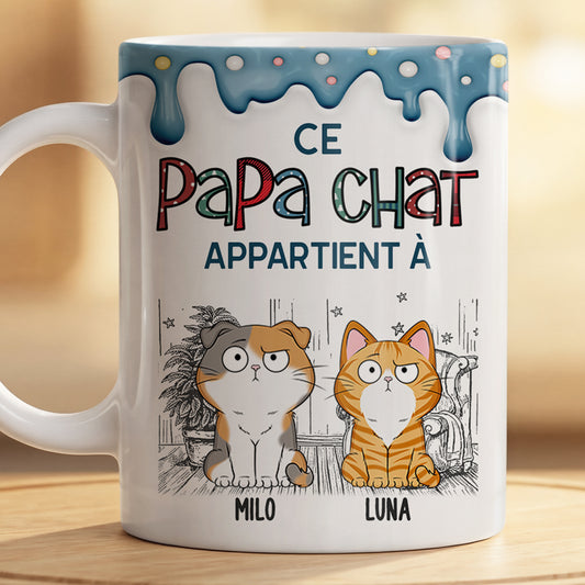 9036MFR2 effet dimpression 3d mug personnalise chat papa chat maman chat appartent a 9036mafod