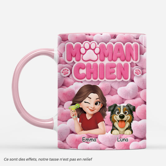 9096MFR1 effet dimpression 3d mug personnalise chien cadeau maman chien papa chien 9096madwc