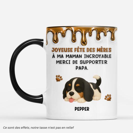9124MFR1 effet dimpression 3d mug personnalise chien bonne fete des maman chien papa chien 9124maysc