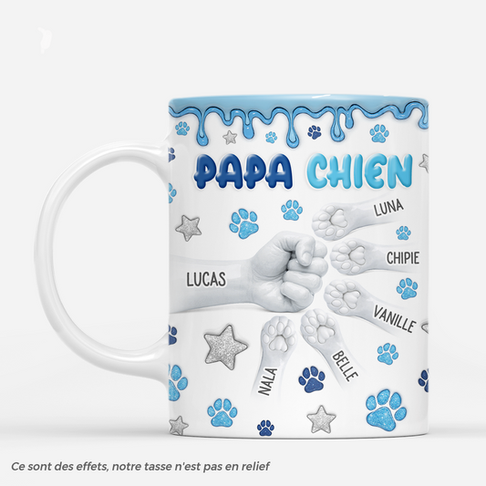 9130MFR1 effet dimpression 3d mug personnalise chien papa maman chien avec des pattes 9130m6hnc