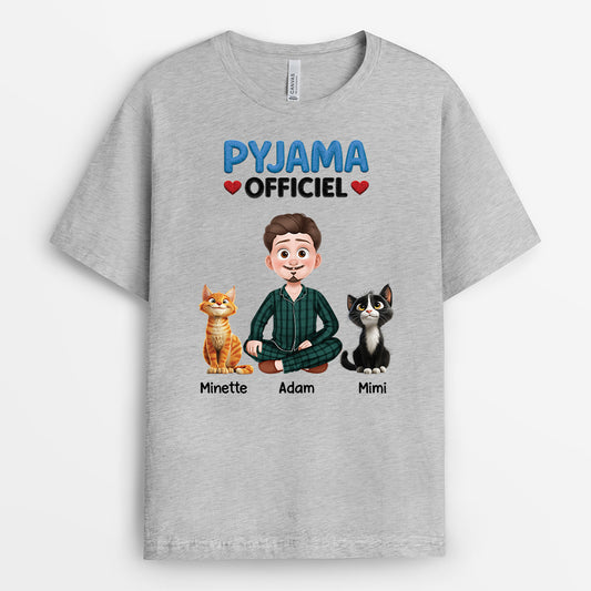 9191AFR2 t shirt personnalise chat pyjama officiel du sommeil 9191a3d5d