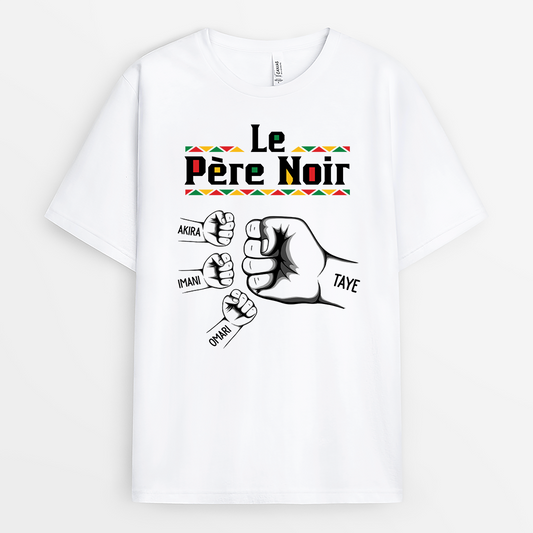 9219AFR1 tee shirt personnalise cadeau maman et papa couleur claire le pere noir 9219atfzb