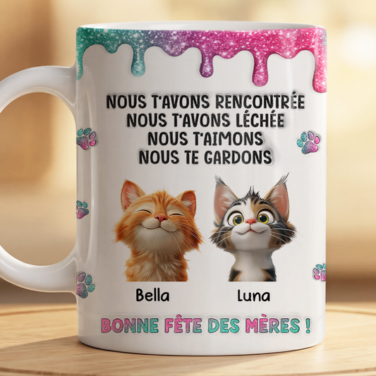 9225MFR2 effet dimpression 3d mug personnalise chat bonne fete des meres cadeau fan de chat 9225m8ead