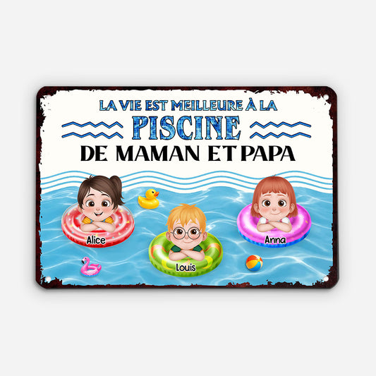 9275EFR2 plaque metallique personnalisable pour ete_ la piscine de mamie et papy maman et papa 9275e8ysa
