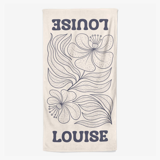 9279BFR1 serviette de plage personnalisable_ avec fleur cadeau ete femme_ 9279bavca_2