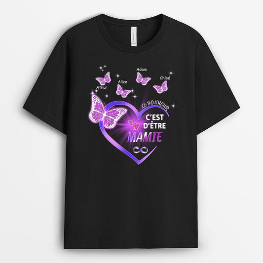 0063A010AFR1 present personnalisable T shirt papillons mamie coeur_16969fe3 c5d1 459a a0da e76988558b3d