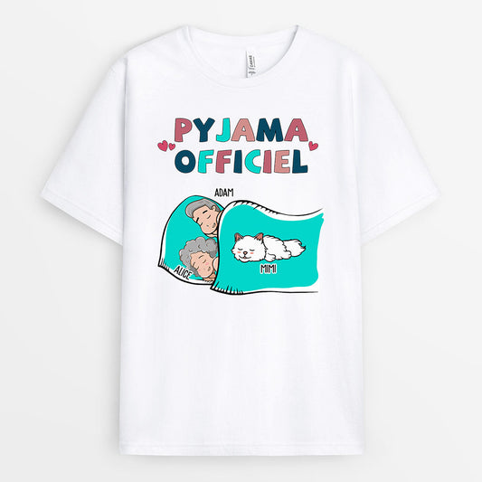 0553AFR1 Cadeau Personnalise T shirt Pyjama Officiel Couples Amoureux des Chats_8020a39b 98df 4da9 9bd0 ded39dba4da4