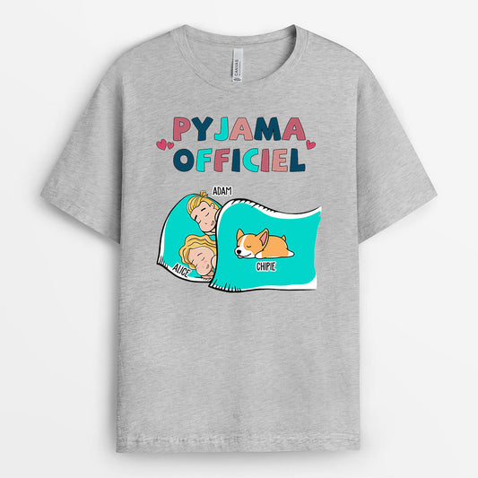 0553AFR2 Cadeau Personnalise T shirt Pyjama Officiel Couples Amoureux des Chiens_0c7d6738 2896 4520 9c63 fa67e513a361