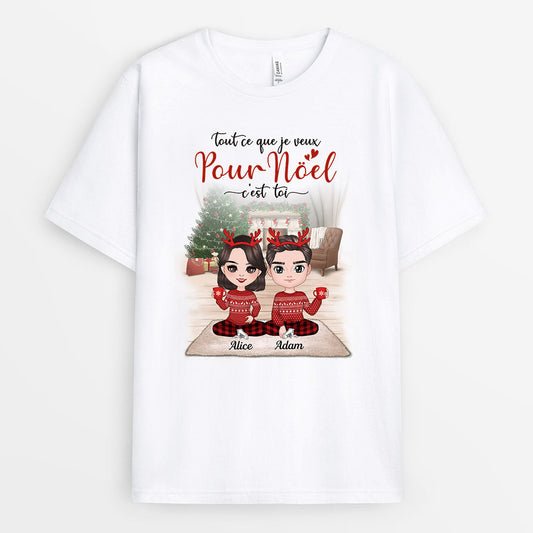 0580AFR1 Cadeau Personnalise T shirt Couples Amoureux Noel_a3b542f1 3178 44d5 a80a 7ad23b55fd88