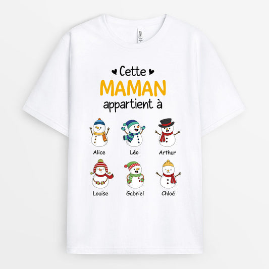 0624AFR2 Cadeau Personnalise T shirt Bonhommesdeneige Mamie Maman Noel_f916c354 992b 4165 9e69 bcd110e51d9d