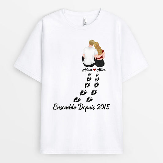 0718AFR1 Cadeau Personnalise T shirt Ensemble Depuis Couples Amoureux_b8478a88 25f5 4a24 8fca 0b5c4f116ec0