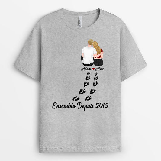 0718AFR2 Cadeau Personnalise T shirt Ensemble Depuis Couples Amoureux_824b8e26 ffd7 400a 8890 963dfa4dfe4f