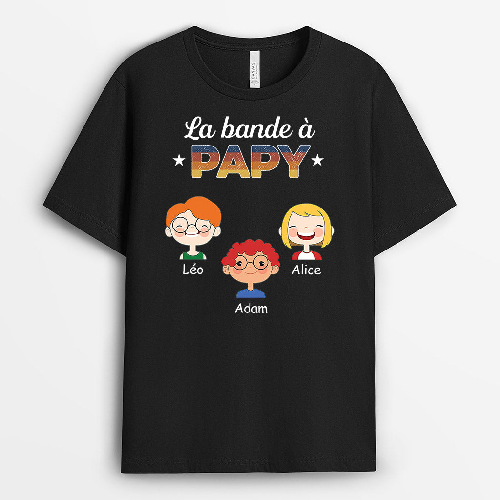 0793AFR3 Cadeau Personnalise T shirt Bande Papa Papi_a6e1d2e6 66c2 4fe4 b79f b37f040e7575