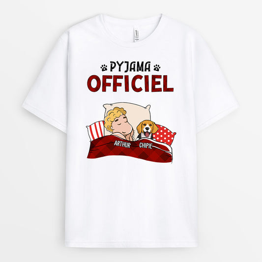 0835AFR2 Cadeau Personnalise T shirt Pyjama Amoureux des Chiens