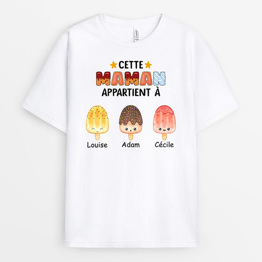 0876AFR1 Cadeau Personnalise T shirt Mamie Maman