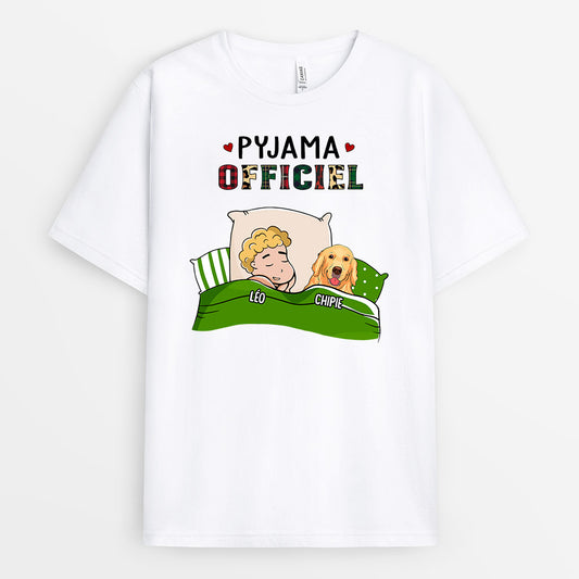 0914AFR1 Cadeau Personnalise T shirt Pyjama Amoureux des Chiens