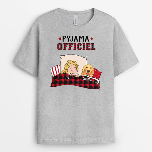 0914AFR2 Cadeau Personnalise T shirt Pyjama Amoureux des Chiens