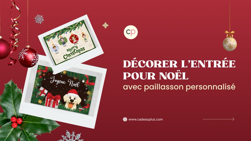 Décorer son entrée pour Noël avec un paillasson personnalisé