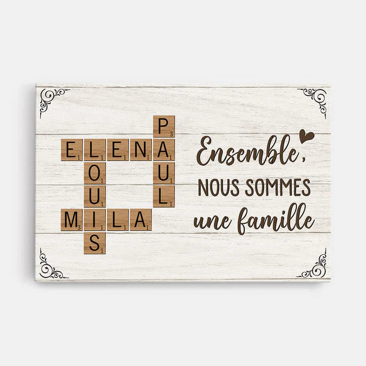 Mot croisé famille personnalisé - Nous Sommes Une Famille