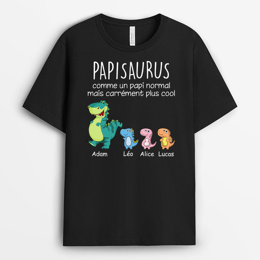 Papysaurus Comme Un Papy Normal Juste Beaucoup Plus Cool - T-Shirt Grand-Père Dinosaure