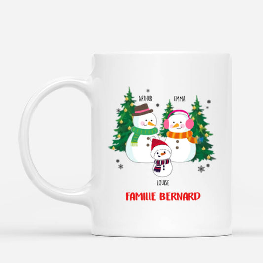 0038M000IFR1 present Personalisable Mug bonhommedeNeige famille