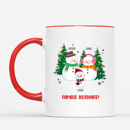 0038M000IFR2 present Personalisable Mug bonhommedeNeige famille