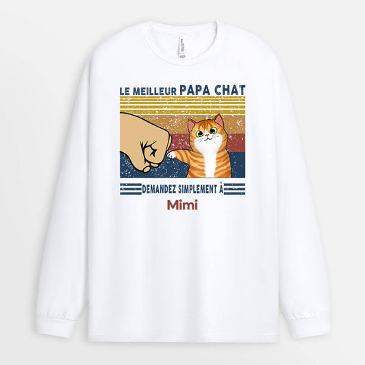 0060NFR2 present personnalisable Manches Longues chat papa