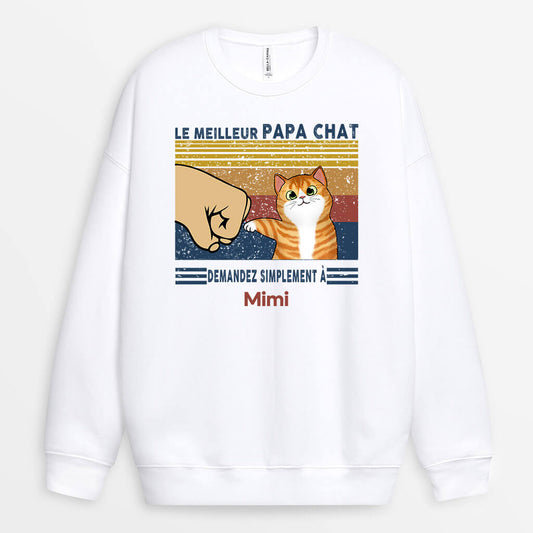 0060WFR2 present personnalisable Sweat shirt chat papa