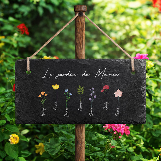 0065AFR2 ardoise de jardin decorative personnalisee imprimee uv le jardin de mamie maman 0065ae6p5a