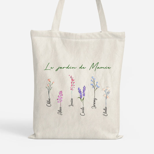 0065BFR1 le jardin de mamie  tote bag personnalise mamie