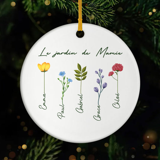 0065OFR1 ornement ceramique personnalise pour mamie le jardin de mamie 0065otl7a