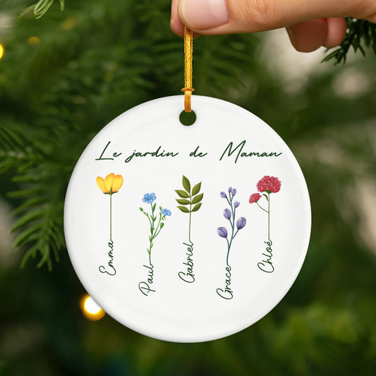 0065OFR2 ornement ceramique personnalise pour mamie le jardin de mamie 0065otl7a