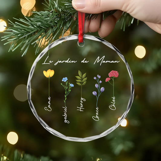 0065OFR2 ornement en verre personnalise pour mamie le jardin de mamie 0065otl7a