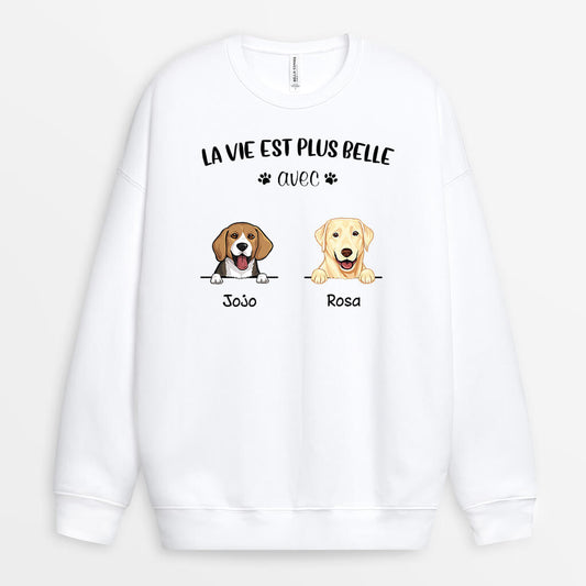 0085WFR1 present Personalisable Sweat shirt chiens