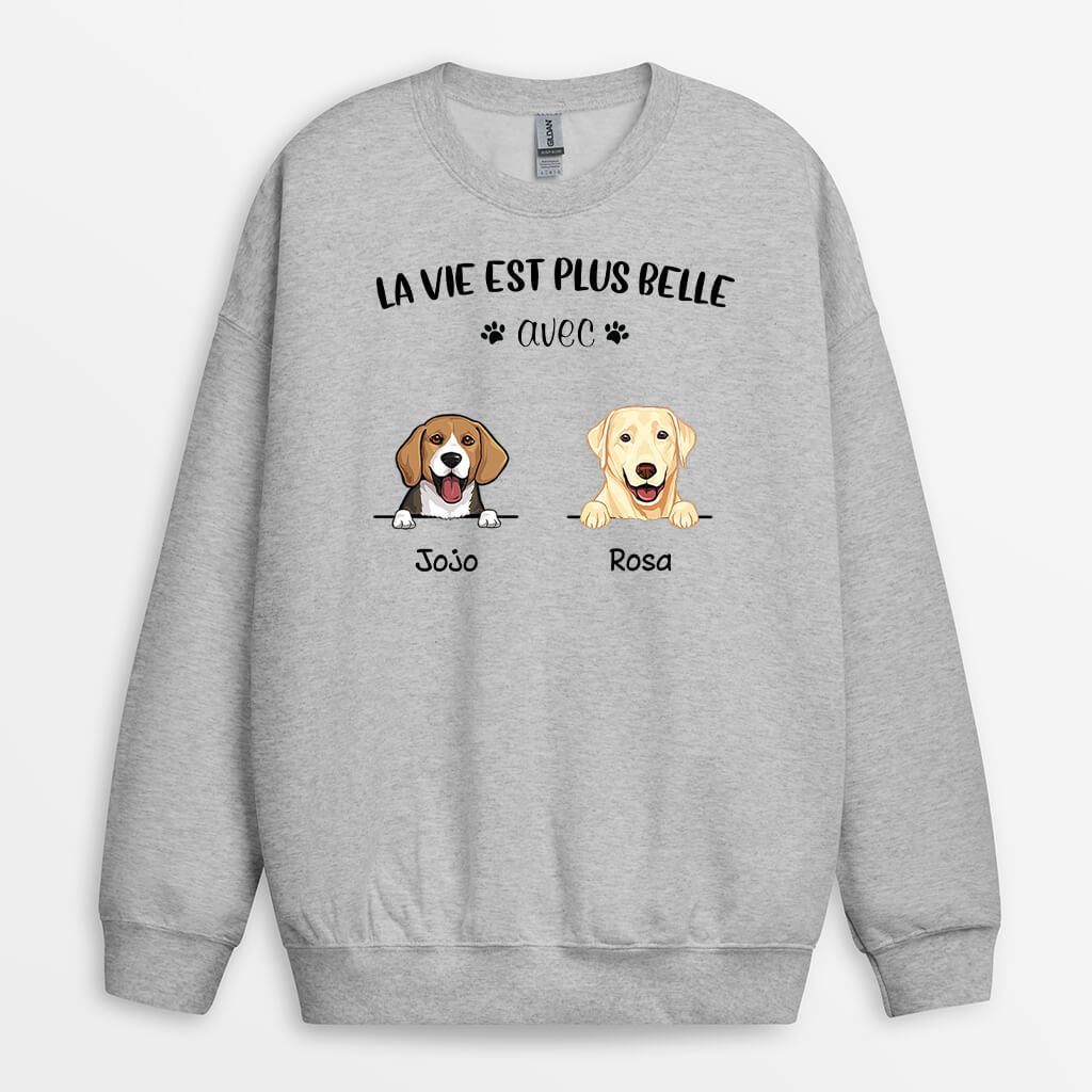 0085WFR2 present Personalisable Sweat shirt chiens_jpg