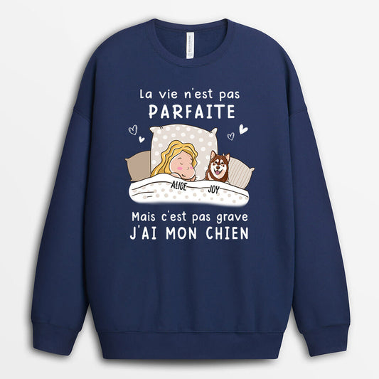0090AWFR1 cadeau Personalisable Sweat shirt chiens personne