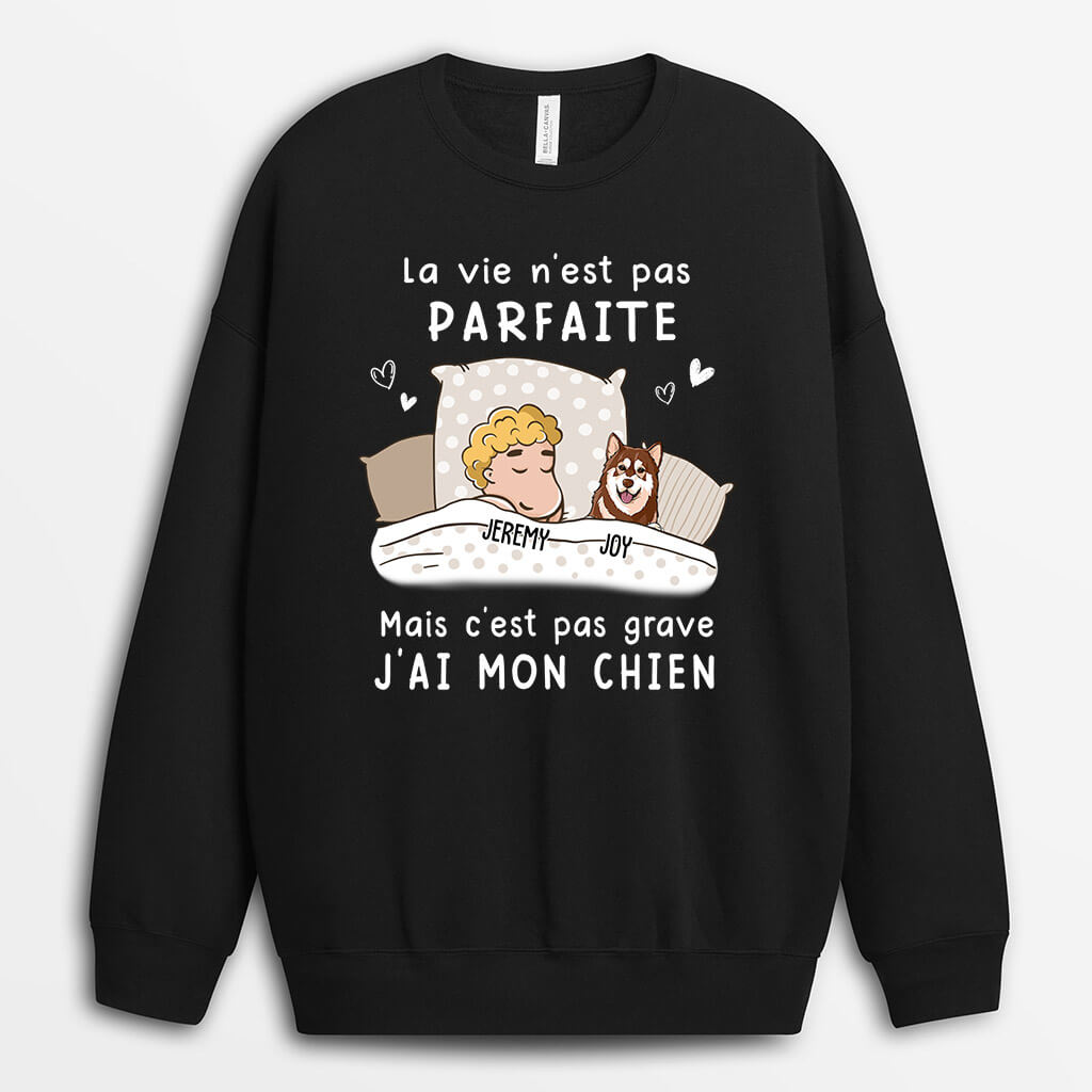 0090AWFR2 cadeau Personalisable Sweat shirt chiens personne