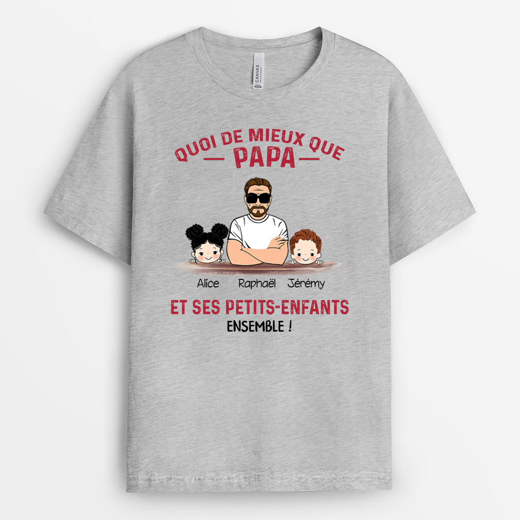 0128AFR1 present Personnalise T shirt enfants papi papa