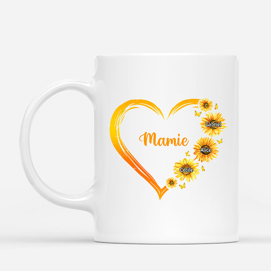 0192M107AFR2 present Personalisable tassse coeur maman mamie fleurs