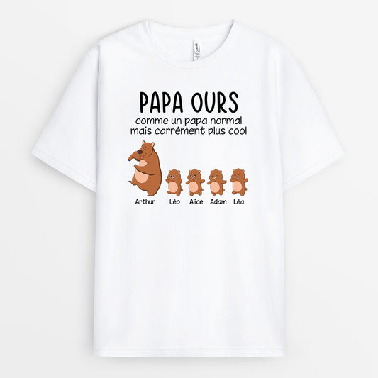 0257A228BFR1 cadeau personnalisable T shirt ours papa papi