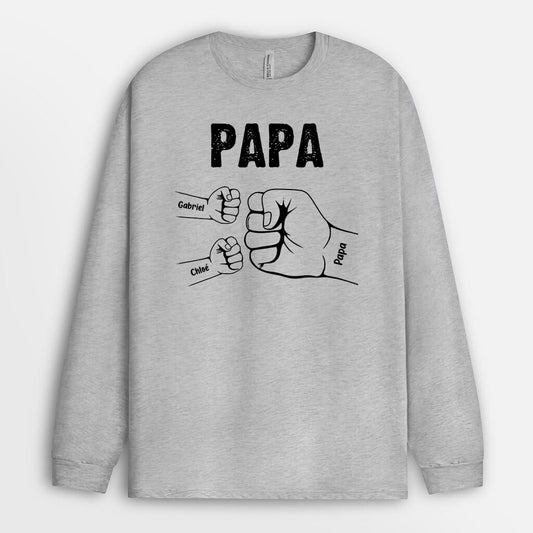 0263NFR1 cadeau personnalisable ManchesLongues poing papa papi